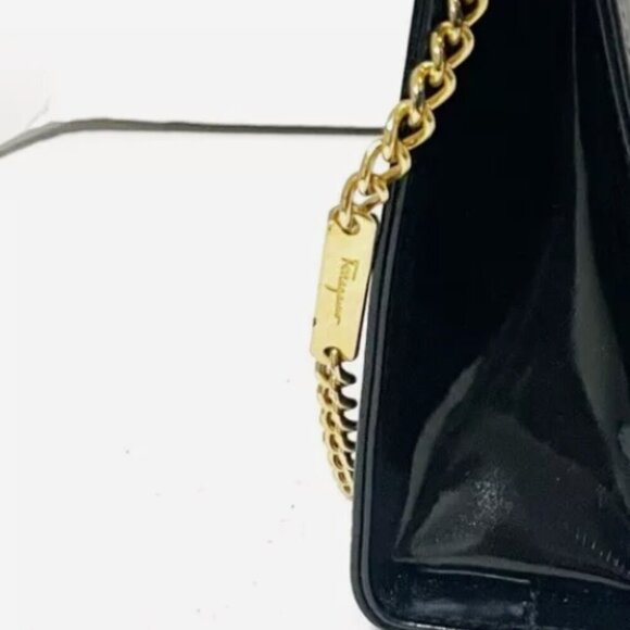 Salvatore Ferragamo Gancini  Shoulder Bag Black Leather - Picture 9 of 9